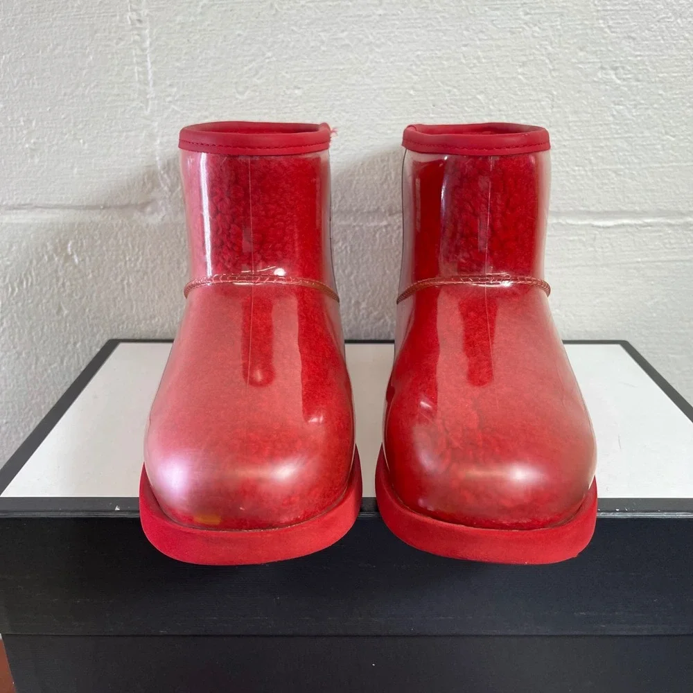 UGG Classic Clear Mini 1112386K Samba Red Waterproof Boots Kids Girls Size 4 US